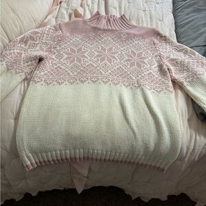 Izod pink and white sweater sz L